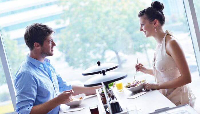 couple eats together