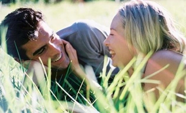 couple in grass